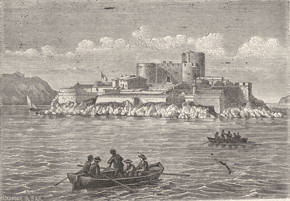 BOUCHES-DU-RHÔNE. Marseille. Le Chateau d'If 1880 old antique print picture